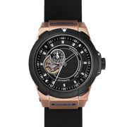 Vento Black Rose Gold Leather