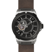 Vento Silver Black Leather